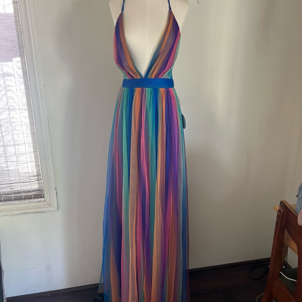Multicolor Striped Maxi Dress
